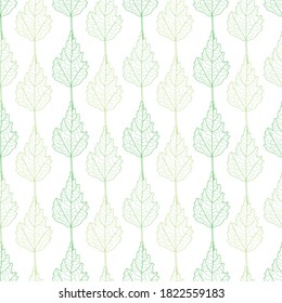 Elegant seamless pattern with hand drawn leaves, design elements. Leaf  pattern for invitations, cards, print, gift wrap, manufacturing, textile, fabric, wallpapers. Line art style