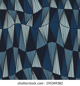 elegant seamless pattern with hand drawn decoratove waves, design element. Marine background