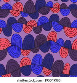 elegant seamless pattern with hand drawn decorative waves, design element. Marine background