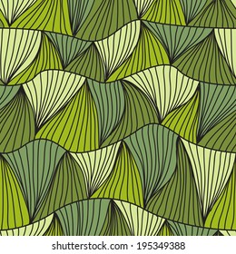 elegant seamless pattern with hand drawn decorative waves, design element. Marine background