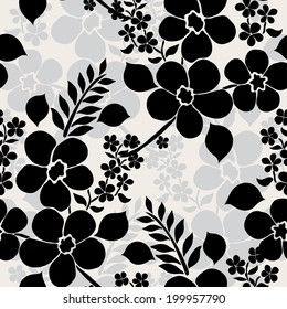 Elegant seamless pattern with hand drawn decorative flowers, design elements. Floral pattern for wedding invitations, greeting cards, scrapbooking, print, gift wrap, manufacturing.