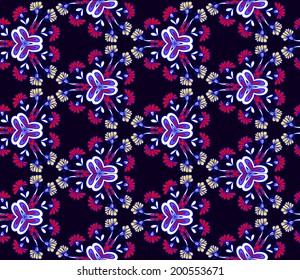 Elegant seamless pattern with hand drawn decorative flower petal, design element