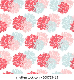 Elegant seamless pattern with hand drawn decorative roses, design elements. Floral pattern for wedding invitations, greeting cards, scrapbooking, print, gift wrap, manufacturing.