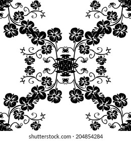 Elegant seamless pattern with hand drawn decorative flowers, design elements. Floral pattern for wedding invitations, greeting cards, scrapbooking, print, gift wrap, manufacturing.
