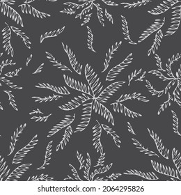 Elegant seamless pattern with hand drawn flowers. Pattern for wallpaper, wrapping paper, background, print, fabric, greeting cards  Line art ink drawing in black and grey . Vector illustration.