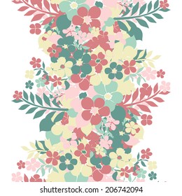 Elegant seamless pattern with hand drawn decorative flowers, design elements. Floral pattern for wedding invitations, greeting cards, scrapbooking, print, gift wrap, manufacturing.