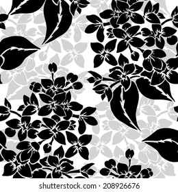 Elegant seamless pattern with hand drawn decorative lilac flowers, design elements. Floral pattern for wedding invitations, greeting cards, scrapbooking, print, gift wrap, manufacturing.
