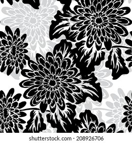 Elegant seamless pattern with hand drawn decorative gerbera flowers, design elements. Floral pattern for wedding invitations, greeting cards, scrapbooking, print, gift wrap, manufacturing.