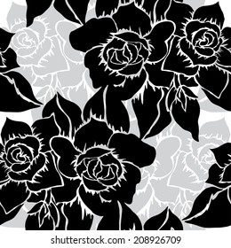 Elegant seamless pattern with hand drawn decorative gardenia flowers, design elements. Floral pattern for wedding invitations, greeting cards, scrapbooking, print, gift wrap, manufacturing.