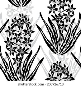 Elegant seamless pattern with hand drawn decorative hyacinth flowers, design elements. Floral pattern for wedding invitations, greeting cards, scrapbooking, print, gift wrap, manufacturing.