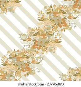 Elegant seamless pattern with hand drawn decorative flowers, design elements. Floral pattern for wedding invitations, greeting cards, scrapbooking, print, gift wrap, manufacturing.