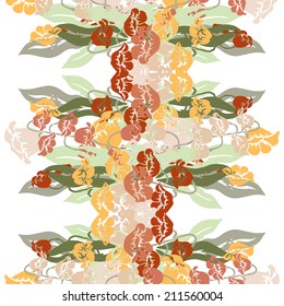 Elegant seamless pattern with hand drawn decorative lily flowers, design elements. Floral pattern for wedding invitations, greeting cards, scrapbooking, print, gift wrap, manufacturing.