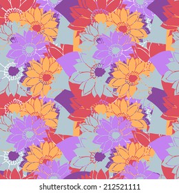 Elegant seamless pattern with hand drawn decorative sunflowers, design elements. Floral pattern for wedding invitations, greeting cards, scrapbooking, print, gift wrap, manufacturing.