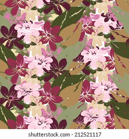 Elegant seamless pattern with hand drawn decorative stephanotis flowers, design elements. Floral pattern for wedding invitations, greeting cards, scrapbooking, print, gift wrap, manufacturing.