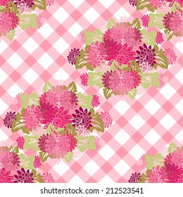Elegant seamless pattern with hand drawn decorative gerbera flowers, design elements. Floral pattern for wedding invitations, greeting cards, scrapbooking, print, gift wrap, manufacturing.