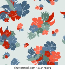 Elegant seamless pattern with hand drawn decorative flowers, design elements. Floral pattern for wedding invitations, greeting cards, scrapbooking, print, gift wrap, manufacturing.