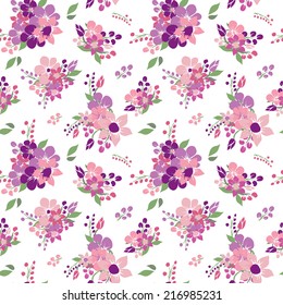 Elegant seamless pattern with hand drawn decorative flowers, design elements. Floral pattern for wedding invitations, greeting cards, scrapbooking, print, gift wrap, manufacturing.