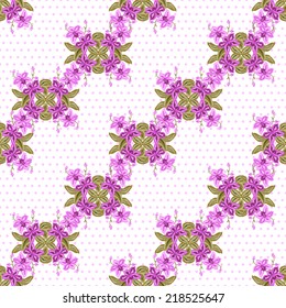 Elegant seamless pattern with hand drawn decorative orchid flowers, design elements. Floral pattern for wedding invitations, greeting cards, scrapbooking, print, gift wrap, manufacturing.