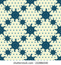 Elegant seamless pattern with hand drawn decorative snowflakes, design elements. Winter patterns for holiday invitations, greeting cards, scrapbooking, print, gift wrap, manufacturing.