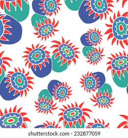 Elegant seamless pattern with hand drawn decorative colorful sea corals on white background. Abstract pattern for invitations, greeting cards, scrapbooking, print, gift wrap, manufacturing. 