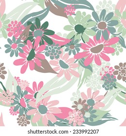 Elegant seamless pattern with hand drawn decorative  flowers, design elements. Floral pattern for wedding invitations, greeting cards, scrapbooking, print, gift wrap, manufacturing.