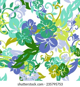Elegant seamless pattern with hand drawn decorative flowers, design elements. Floral pattern for wedding invitations, greeting cards, scrapbooking, print, gift wrap, manufacturing.