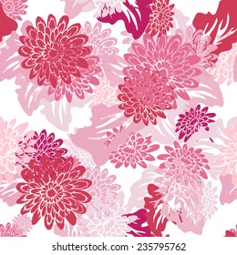 Elegant seamless pattern with hand drawn decorative gerbera flowers, design elements. Floral pattern for wedding invitations, greeting cards, scrapbooking, print, gift wrap, manufacturing.
