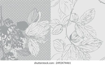 Elegant seamless pattern with hand drawn decorative rose flowers, design elements. 
