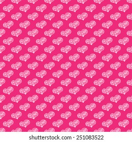 Elegant seamless pattern with hand drawn decorative hearts, design elements. Can be used for valentines day, wedding invitations, greeting cards, scrapbooking, print, gift wrap, manufacturing