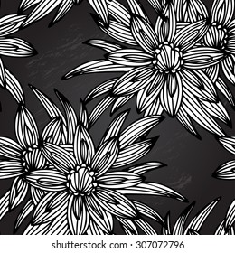 Elegant seamless pattern with hand drawn decorative gazania flowers, design elements. Floral pattern for wedding invitations, greeting cards, scrapbooking, print, gift wrap, manufacturing.