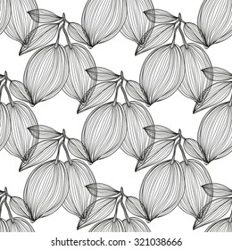 Elegant seamless pattern with hand drawn decorative lemon fruits, design elements. Can be used for invitations, greeting cards, scrapbooking, print, gift wrap, manufacturing. Food background