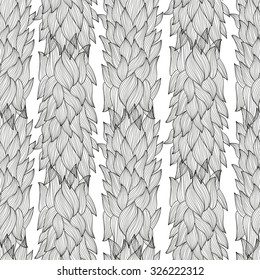 Elegant seamless pattern with hand drawn decorative leaves, design elements. Floral pattern for wedding invitations, greeting cards, scrapbooking, print, gift wrap, manufacturing.