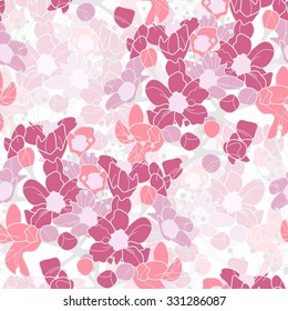 Elegant seamless pattern with hand drawn decorative cherry flowers, design elements. Floral pattern for wedding invitations, greeting cards, scrapbooking, print, gift wrap, manufacturing