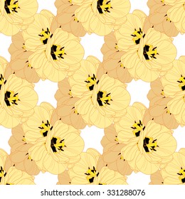 Elegant seamless pattern with hand drawn decorative tulip flowers, design elements. Floral pattern for wedding invitations, greeting cards, scrapbooking, print, gift wrap, manufacturing.