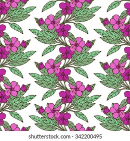 Elegant seamless pattern with hand drawn decorative sage, design element. Can be used for invitations, greeting cards, scrapbooking, print, gift wrap, manufacturing. Food background. Herbs and spices