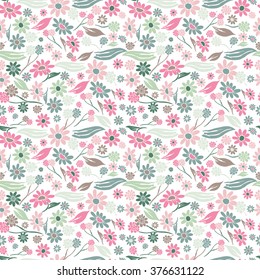 Elegant seamless pattern with hand drawn decorative flowers, design elements. Floral pattern for wedding invitations, greeting cards, scrapbooking, print, gift wrap, manufacturing.