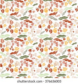 Elegant seamless pattern with hand drawn decorative lily of the valley flowers, design elements. Floral pattern for wedding invitations, greeting cards, scrapbooking, print, gift wrap, manufacturing.