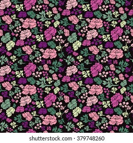 Elegant seamless pattern with hand drawn decorative peony flowers, design elements. Floral pattern for wedding invitations, greeting cards, scrapbooking, print, gift wrap, manufacturing.