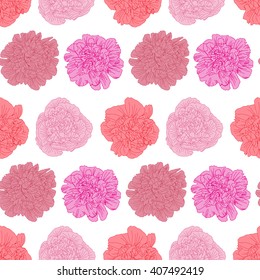 Elegant seamless pattern with hand drawn decorative peony flowers, design elements. Floral pattern for invitations, cards, scrapbooking, print, gift wrap, fabric
