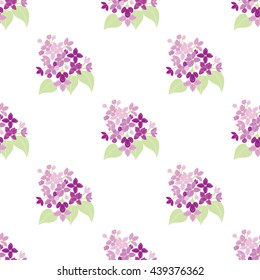 Elegant seamless pattern with hand drawn decorative lilac flowers, design elements. Floral pattern for wedding invitations, greeting cards, scrapbooking, print, gift wrap, manufacturing.