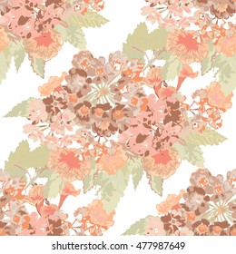 Elegant seamless pattern with hand drawn decorative flowers in watercolor style, design elements. Floral pattern for wedding invitations, greeting cards, scrapbooking, print, gift wrap, manufacturing.