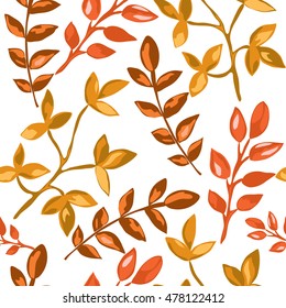 Elegant seamless pattern with hand drawn decorative leaves, design elements. Floral pattern for invitations, greeting cards, scrapbooking, print, gift wrap, manufacturing