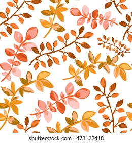 Elegant seamless pattern with hand drawn decorative leaves, design elements. Floral pattern for invitations, greeting cards, scrapbooking, print, gift wrap, manufacturing