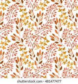 Elegant seamless pattern with hand drawn decorative leaves, design elements. Floral pattern for invitations, greeting cards, scrapbooking, print, gift wrap, manufacturing