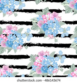 Elegant seamless pattern with hand drawn flowers, design elements. Can be used for wedding invitations, greeting cards, scrapbooking, print, gift wrap, manufacturing. All elements are editable
