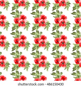 Elegant seamless pattern with hand drawn poppy flowers, design elements. Can be used for wedding invitations, greeting cards, scrapbooking, print, gift wrap, manufacturing. All elements are editable