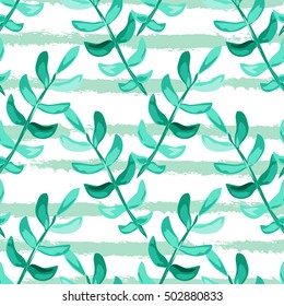 Elegant seamless pattern with hand drawn decorative leaves, design elements. Floral pattern for invitations, greeting cards, scrapbooking, print, gift wrap, manufacturing