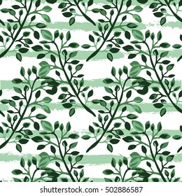 Elegant seamless pattern with hand drawn decorative leaves, design elements. Floral pattern for invitations, greeting cards, scrapbooking, print, gift wrap, manufacturing