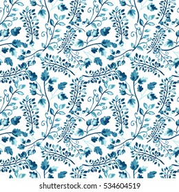 Elegant seamless pattern with hand drawn decorative leaves, design elements. Floral pattern for invitations, greeting cards, scrapbooking, print, gift wrap, manufacturing.