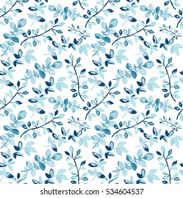 Elegant seamless pattern with hand drawn decorative leaves, design elements. Floral pattern for invitations, greeting cards, scrapbooking, print, gift wrap, manufacturing.